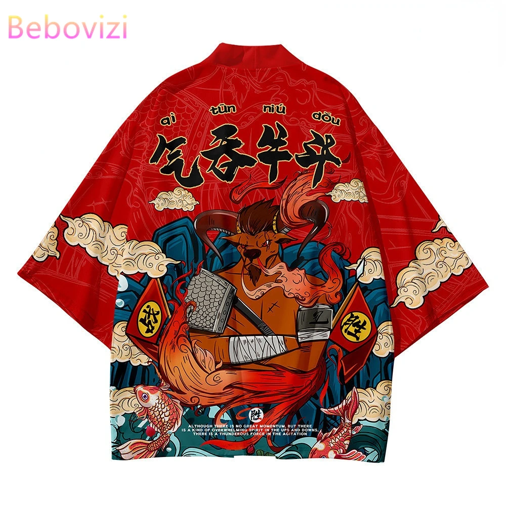 Cartoon Anime Kimono Japanese Cosplay Men Women Cardigan Samurai Robe Clothes Summer Beach Yukata Vintage Haori