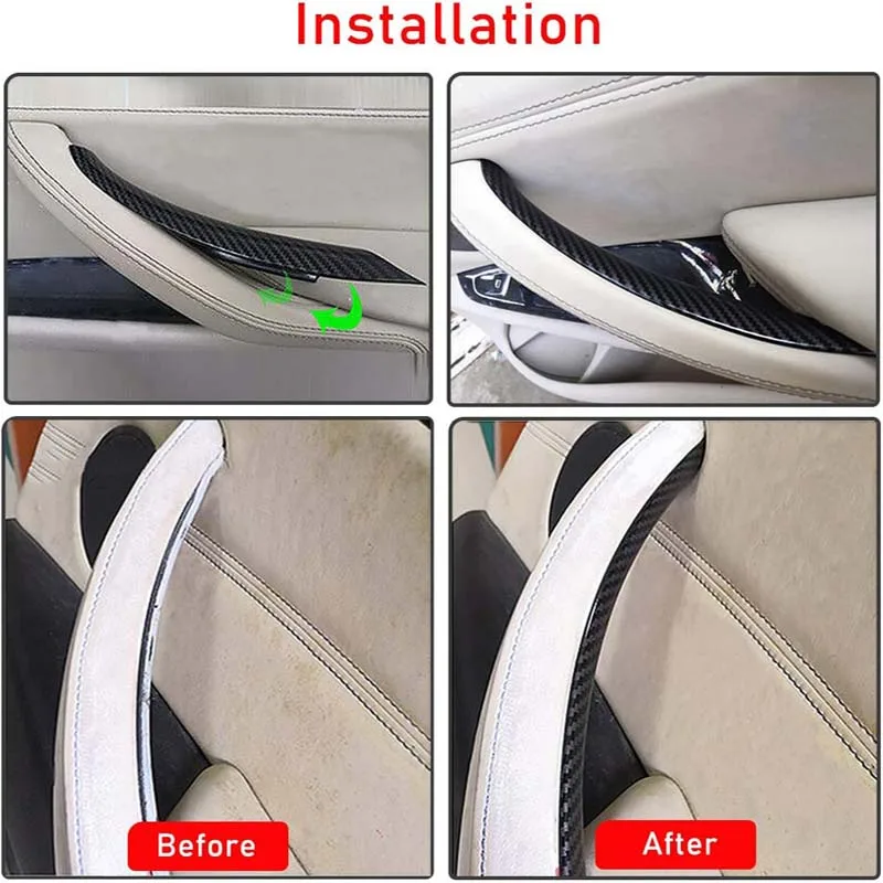 3 X ABS Plastic Car Interior Door Pull Handle Cover Fit for BMW X5 F15  X6 F16 2014 2015 2016 2017 2018 Only for RHD Vehicles