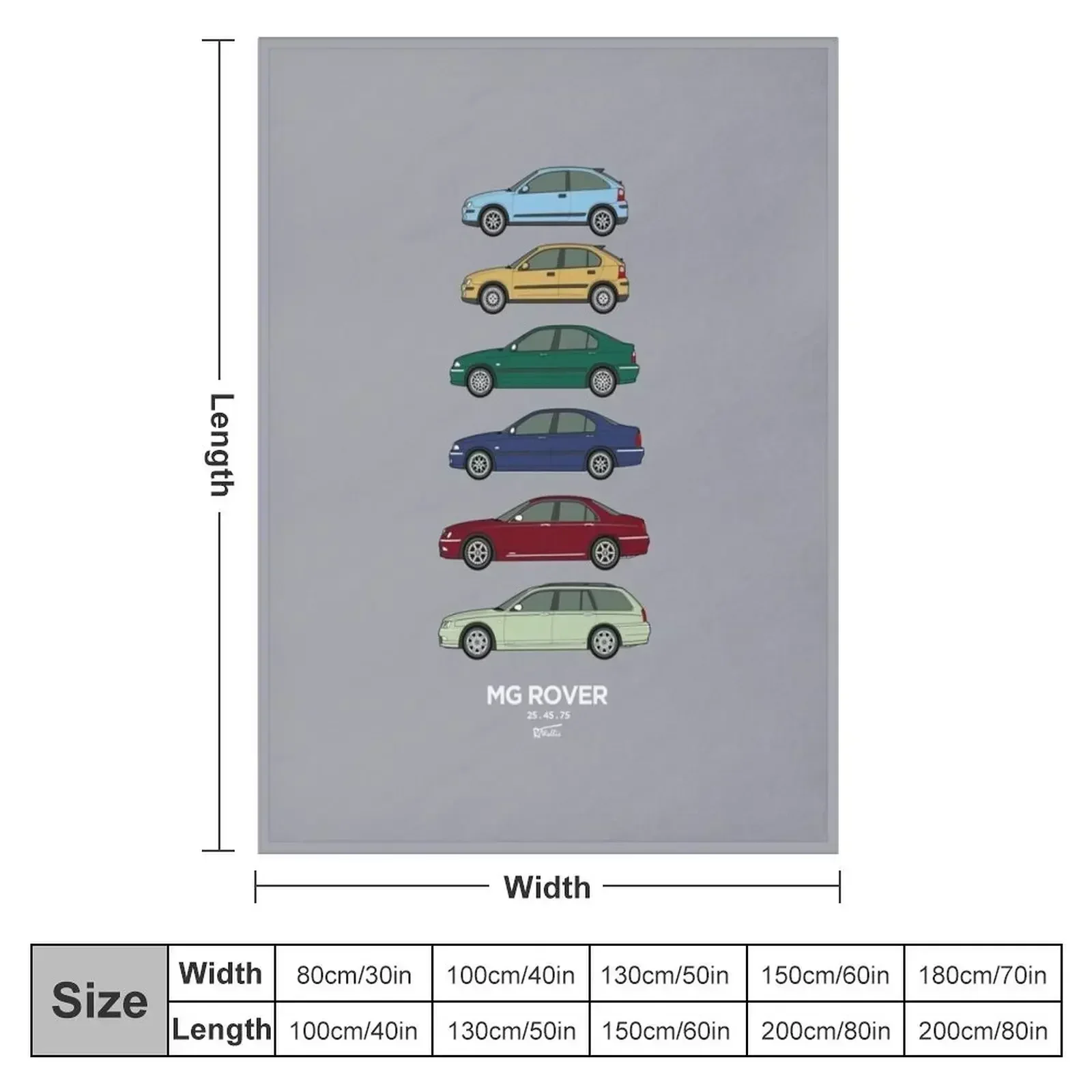 Rover 2001 25, 45, 75 Classic Car Collection Throw Blanket Furrys Luxury Brand Thins Travel Heavy Blankets