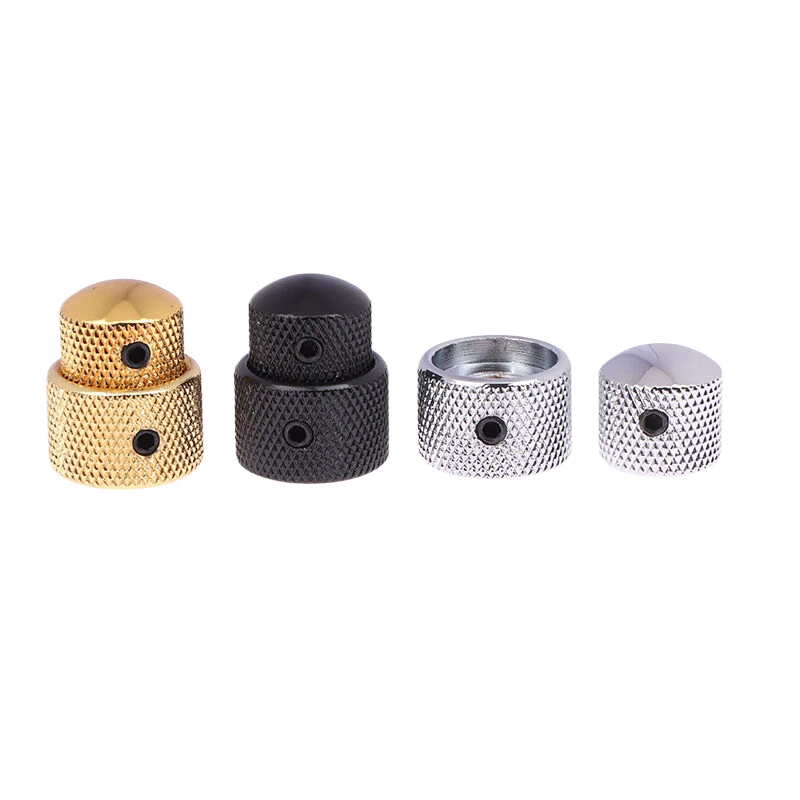 2 In 1 Dual Concentric Tone Volume Blend Control Knobs Domed Metal Volume Speed Control Knobs For Electric Guitar Bass