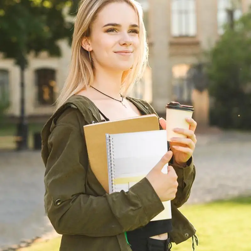 Planner Notebook ที่ถอดออกได้ Journal Notepad Travel โน้ตบุ๊คเรียงรายโน้ตบุ๊คกระดาษหนาเกลียวปกแข็ง Journal Notepad สําหรับ