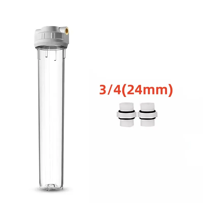 High quality food grade 20 inch 1/2 3/4 filter water filter housing filter cartridge transparent front filter for running water