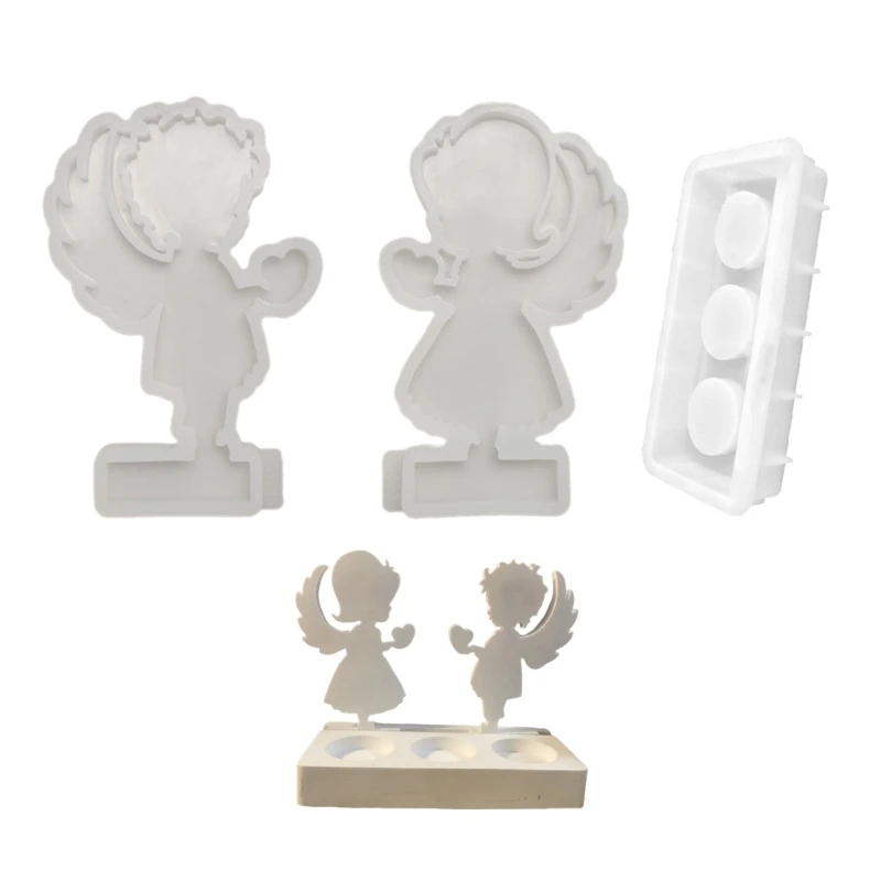 Heart Shaped Handheld Designed Mould Decorative Stand Silicone Molds for Wedding and Birthday Holders