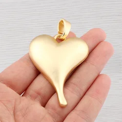 1 x Antique Gold Color Large Love Heart Charms Pendants for DIY Necklace Jewelry Making Findings Accessories 70x42mm