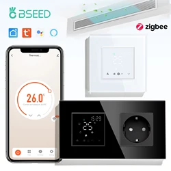 BSEED Zigbee condizionatore d'aria termostato AC centrale Smart Touch Screen Controller per ventilconvettore Alexa Google Home Voice 2Pipe