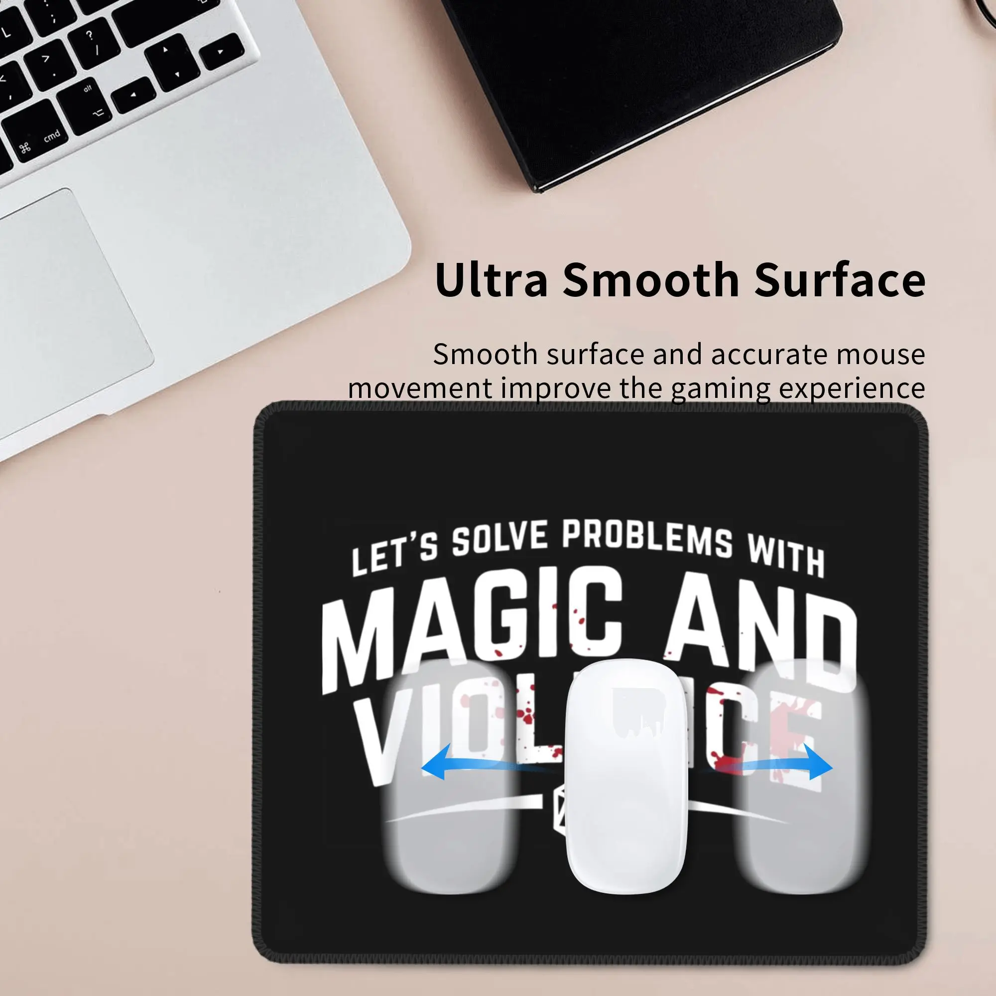 Let's Solve Problems With Magic and Violence Mouse Pad Computer Keyboard Mouse Mat Gamer PC Laptop Desk Mat Office Table Mats