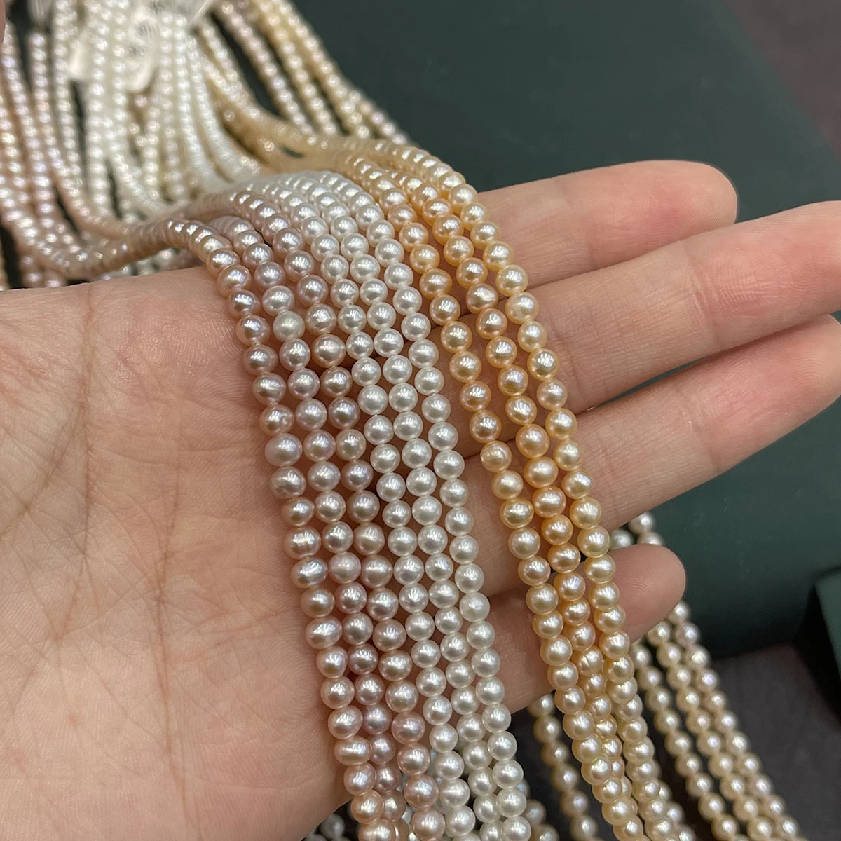 Kartoffelperle Natürliche Süßwasserperle 4-5mm für Schmuckherstellung DIY Halskette Armband Ketten Ohrringe Zubehör – Detail 1