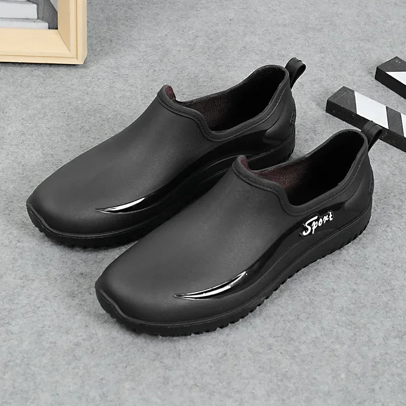

Pop Pop Men Rain Boots Low-top Non-slip Men Rain Shoes Wear-resistant Waterproof Work Shoes Outdoor Fishing Rubber Shoes Male