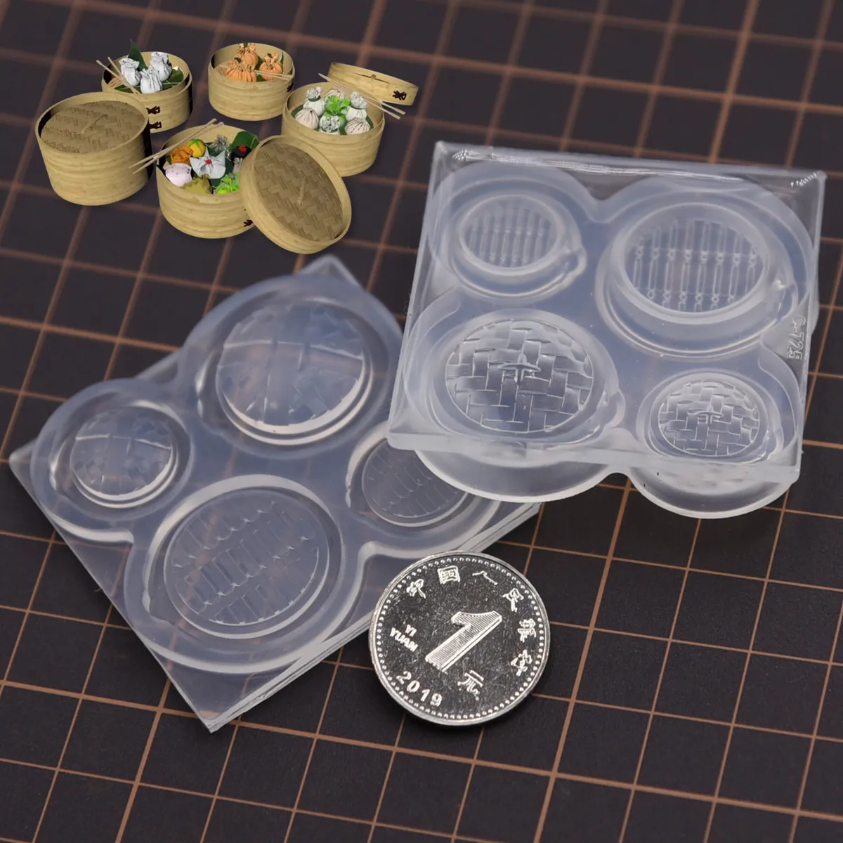 Miniature Clay DIY Food and Kitchenware Steamer Silicone Mold Mini DIY Steamer Silicone Mold Kids' House Soft Clay