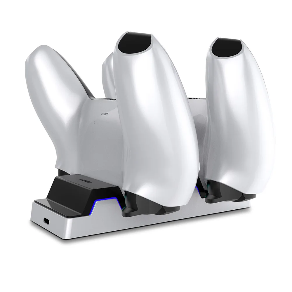 شاحن مزدوج سريع لوحدة التحكم اللاسلكية PS5 USB 3.1 Type-C محطة شحن مهد لسوني PlayStation5 عصا التحكم غمبد