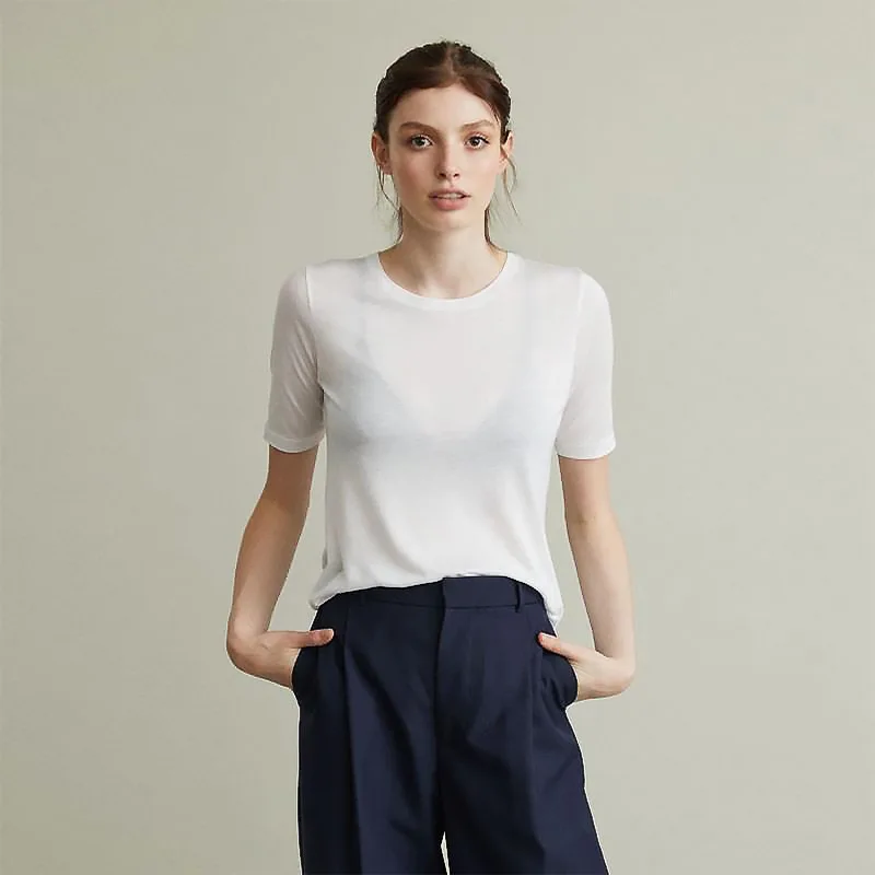 

Modal short sleeved women's lightweight and slightly transparent sexy T-shirt, soft and easy to wear, comfortable base shirt