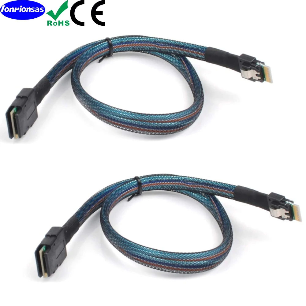 Lonrionsas # MINI SAS SFF-8087ไปยัง ultraport Slimline SAS บาง4.0 SFF-8654 4i 38P PCI-Express CABLE