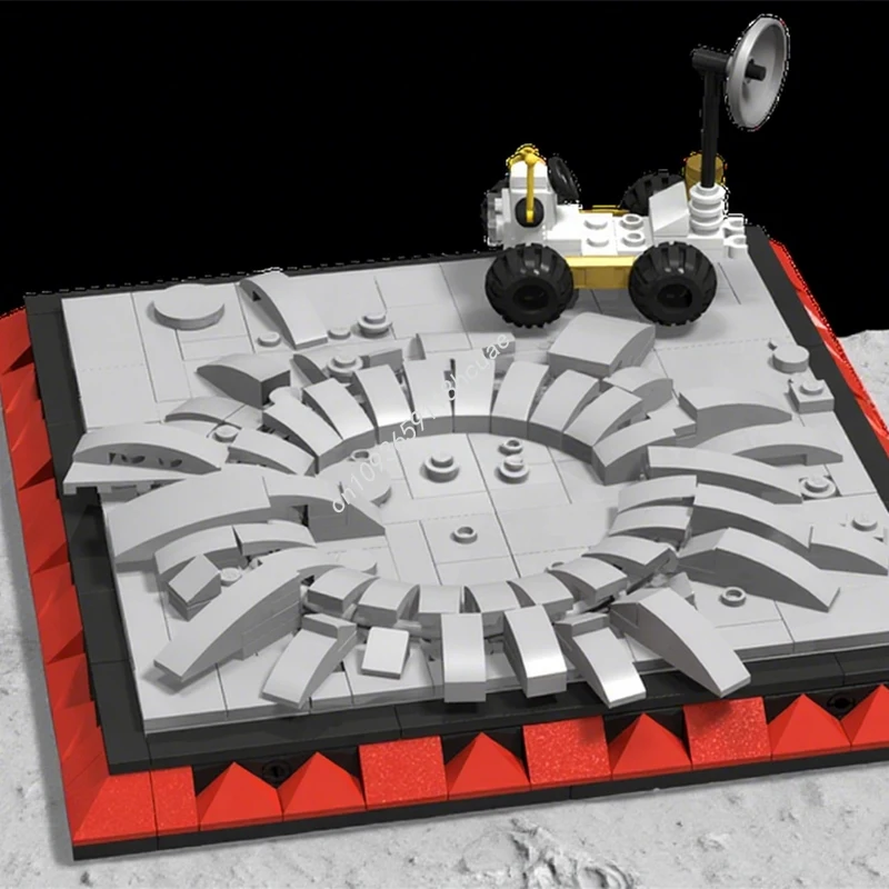 Diorama MOC para plantar la bandera, modelo espacial, bloques de construcción, arquitectura de cumpleaños, juguetes DIY, ladrillo educativo, regalos de navidad, 445 Uds.