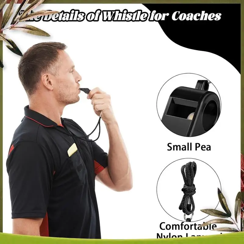 Loud Plastic Whistle 48 Pieces With Lanyard For Sports Referee For Emergency Teachers Training Multi-Purpose