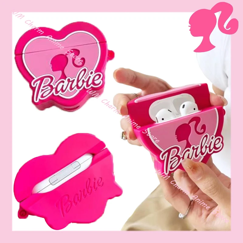 Детские наушники Барби в форме сердца для Airpods1/2/3 Airpodspro Kawaii Pink Woman Airpodspro2 Wireless чехол