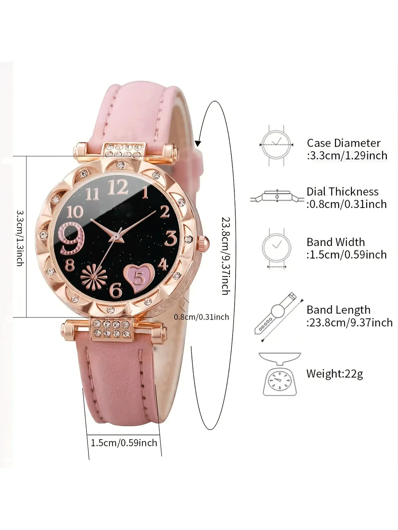 Reloj de mujer de 2 piezas Reloj de moda Reloj de mujer versátil de gama alta Conjunto de reloj de mujer