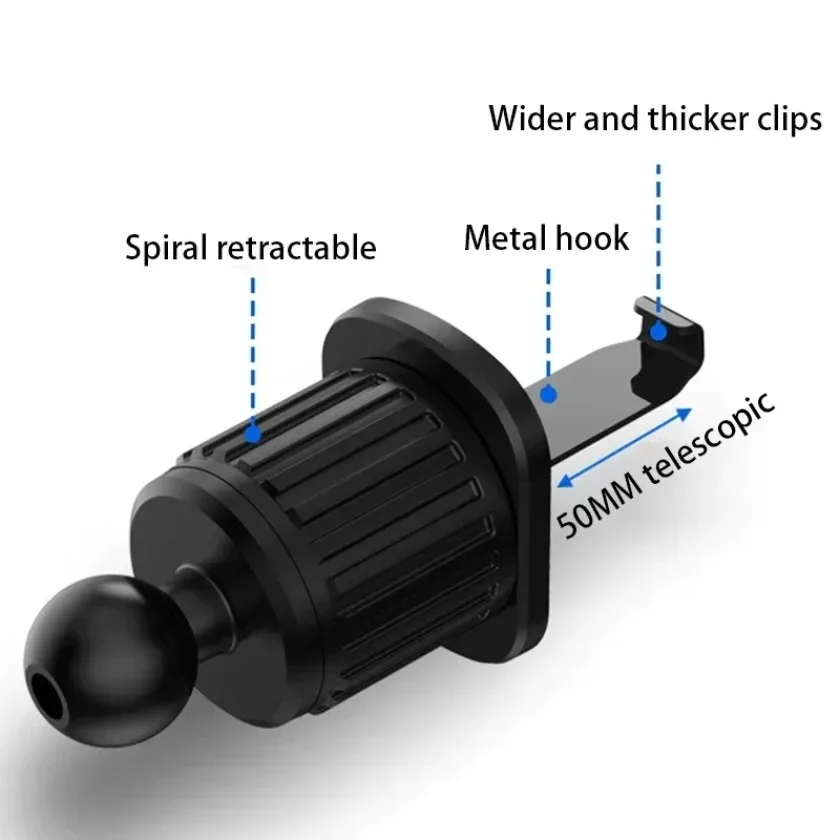 

17 мм автомобильный держатель для телефона, зажим для вентиляционного отверстия, гравитационная подставка, GPS, поддержка мобильного сотового телефона в автомобиле для iPhone, Huawei, Samsung, автомобильный кронштейн