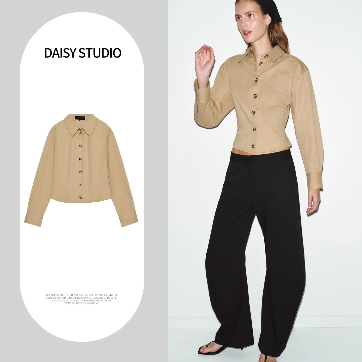 

Новая женская приталенная блузка с длинным рукавом, мягкая на ощупь, с воротником-стойкой, на одной пуговице, в европейском стиле, из полиэфирного волокна