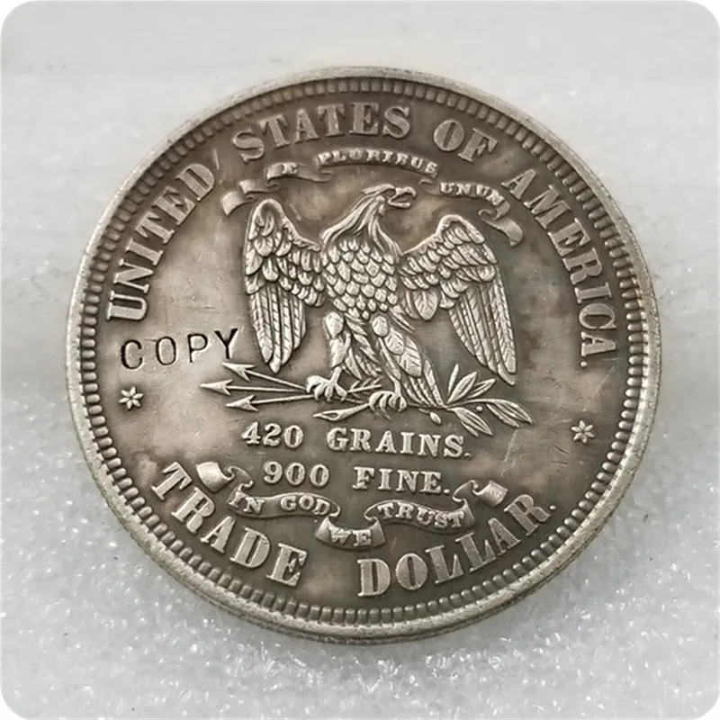 USA 1873 Seated Indian Headdress Trade Dollar Pattern  COPY