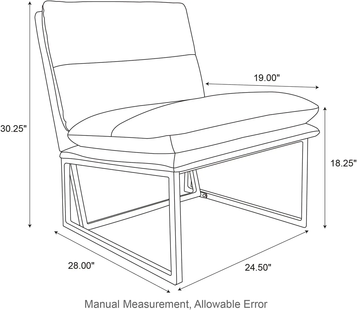 كرسي ترفيه منجد بإطار معدني من الجلد السميك للقهوة الحديثة في منتصف القرن مع إطار معدني وكرسي ترفيه منجد لسرير غرفة المعيشة