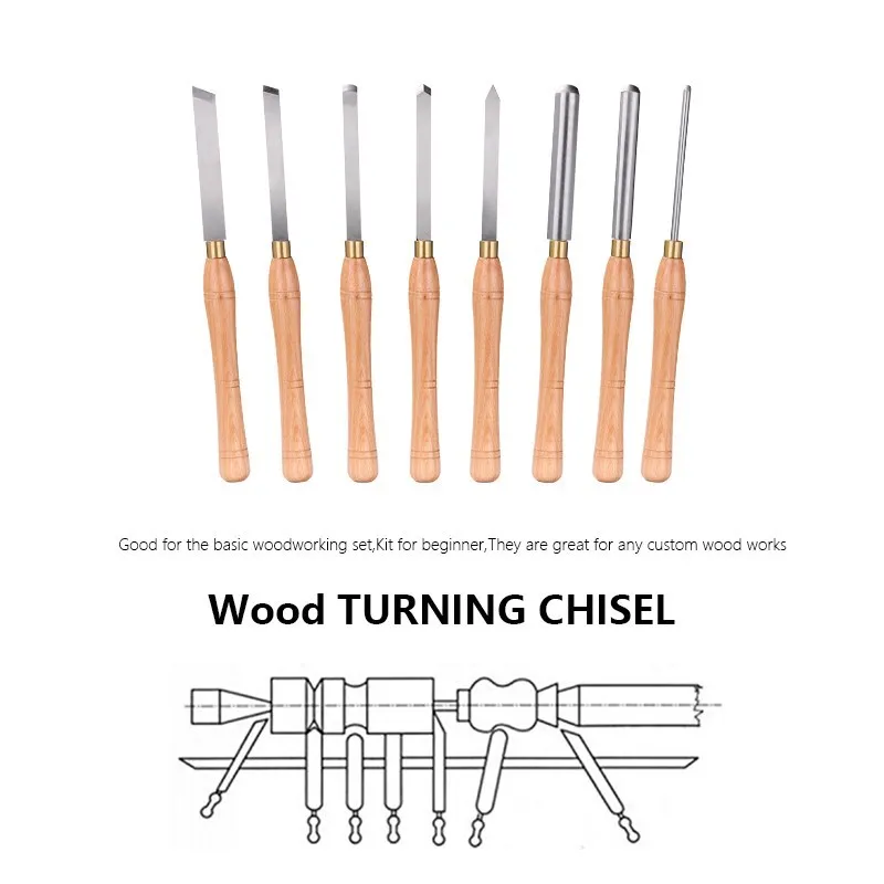 Wood Chisel Lathe Chisel Turning Tool Cutter Spindle/Roughing /Shear/Round Nose/Parting/Shew Chisel Hand Tool