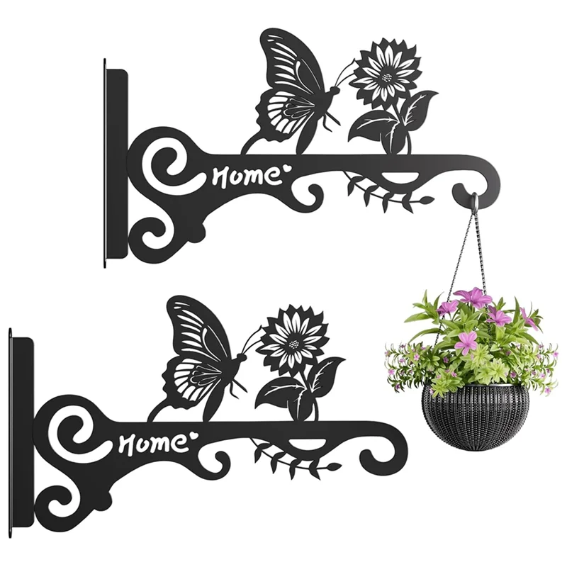 

CYCLI-подвесные кронштейны-10-дюймовые металлические крючки для растений-настенные вешалки с дизайном бабочки для внутреннего и наружного использования-декоративные 2 шт.
