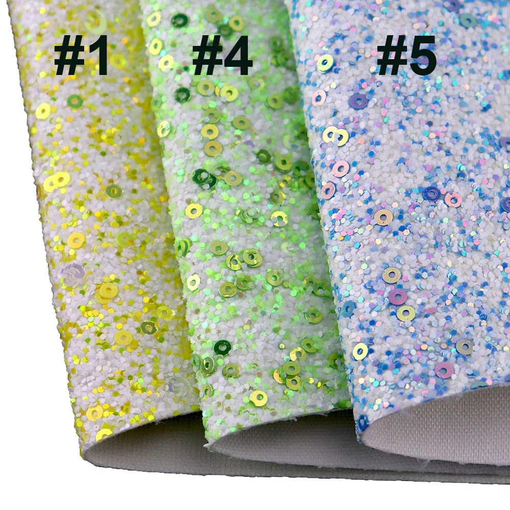 30cmx134cm Roll Doughnut Colorful Chunky Glitter Fabric Faux Leather Material For Bows Earring Decorations Handbag DIY AY350