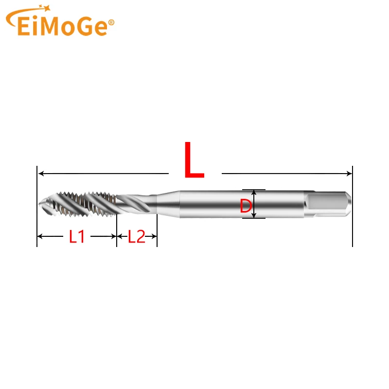 EiMoGe HSSE robinets cannelés en spirale américaine UNC 1-64 2-56 4-40 ~ 10-24 12-24 1/4 5/16 3/8 7/16 1/2 robinets à filetage de vis Machine