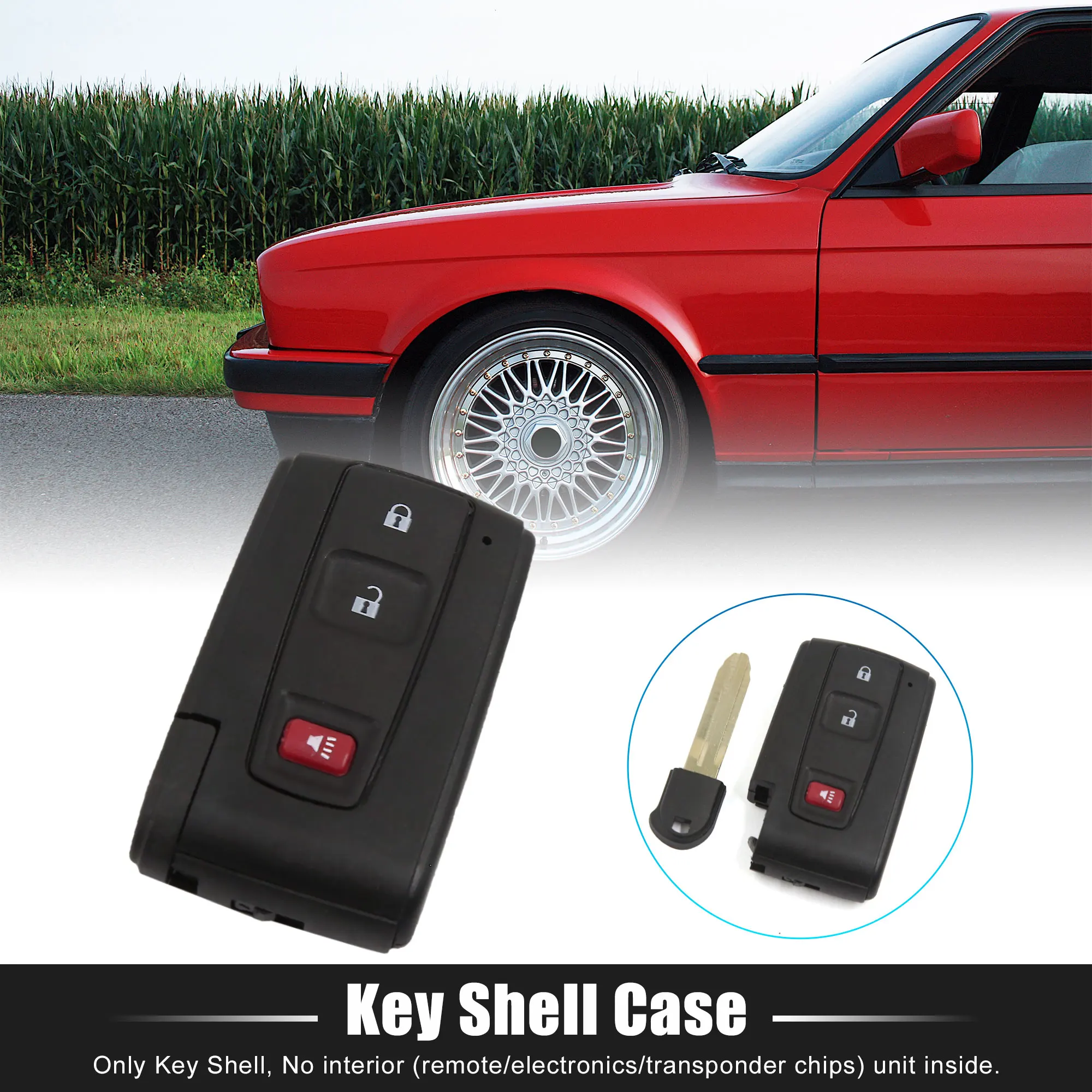 

X Autohaux Car Remote Key Shell Fob Keyless Entry Smart Case 3 Key Buttons Pad Cover Tools for Toyota Prius 2004-2009 Accessory