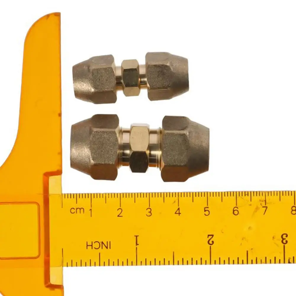 2pcs Copper 3/8Inch and 1/4Inch Copper Pipe Butt Joint Silver 3/8Inch Welding Free Extension Pipe Joint 1/4Inch