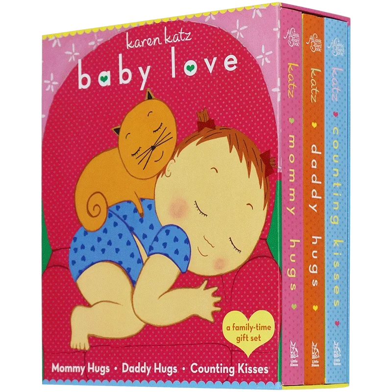 3Books/Set  daddy mommy hug Counting Kisses, Karen Katz, Baby Children's books aged 1 2 3, English picture book, 9781481445771