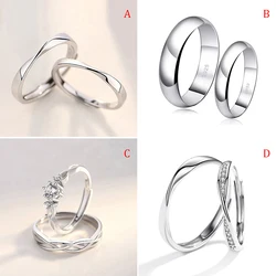 1Pair Couple Rings Cute Dog Open Ring For Women Men Adjustable Finger Rings Romantic Lovers Anniversary Jewelry