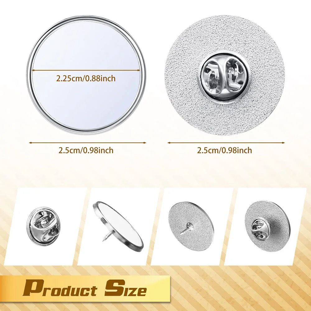 D&D 10pcs Sublimation Blank Pins 0.98 Inch DIY Button Badge Kit Sublimation Silver Blank Aluminum Sheet for DIY Jewelry Making