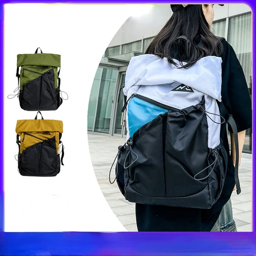 Imagen 2 del producto Mochila de alta gama con tapa enrollable, bolsa de equipaje deportiva de viaje con personalidad a la moda, mochila para ordenador, bolsa para estudiantes universitarios