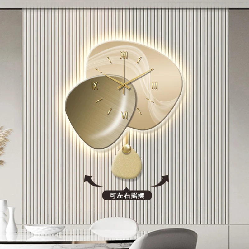 Play Pendulum Wall Clock No Light Design Living Room Art Clock Wall Kitchen Cute Orologio Da Parete Home Decoration Luxury