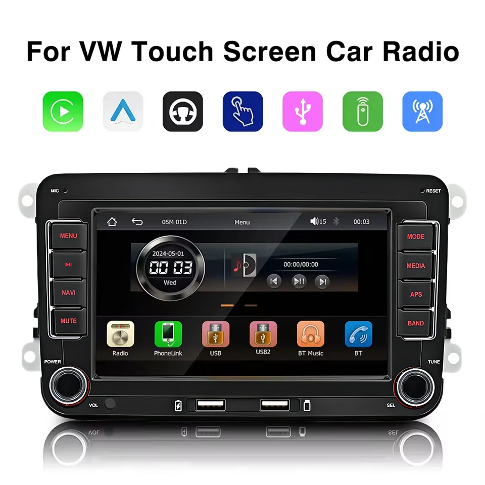 

7 "2 Din HD автомобильное медиа-видео RDS Airplay автомобильный радиоприемник CarPlay Android авто стерео аудио для Volkswagen/Seat/Skoda/Passat/Golf/Polo