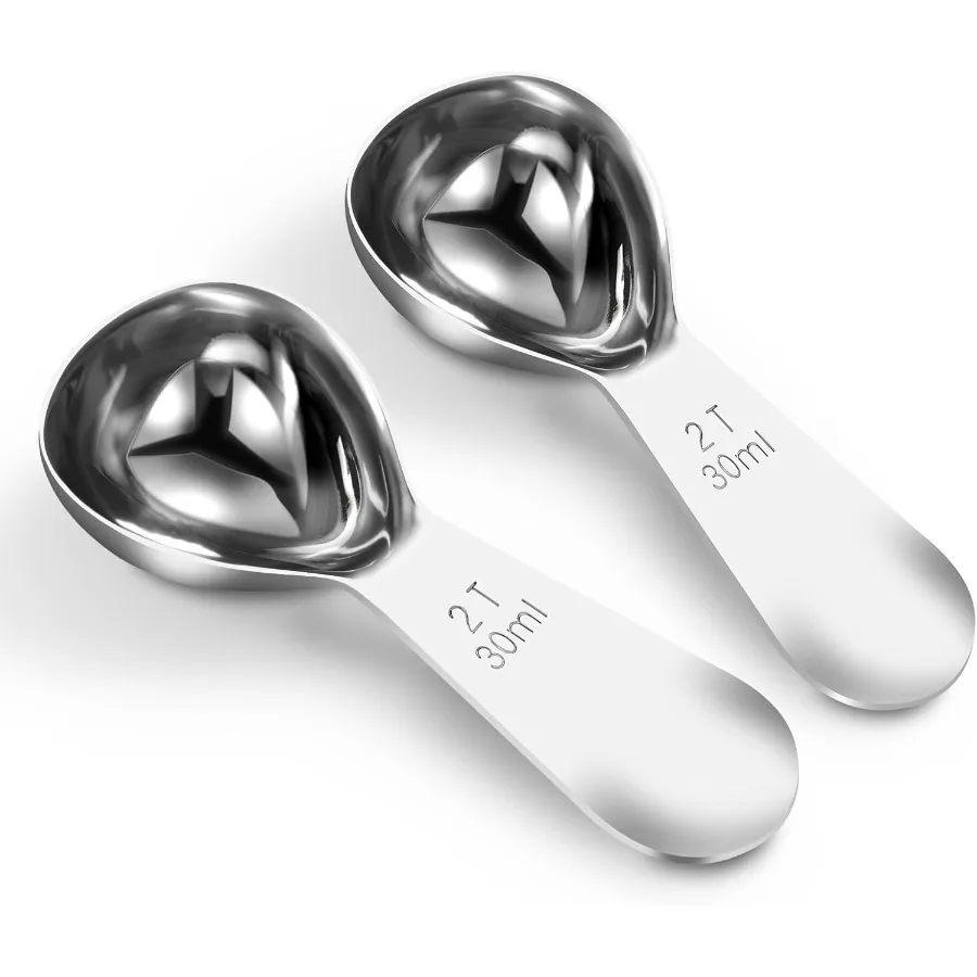 

Coffee Scoop 2 tablespoon Measuring Spoons 30ml 2pcs Ergonomics Design Coffee Scooper 2 tbsp Metal Stainless Steel Manufacture