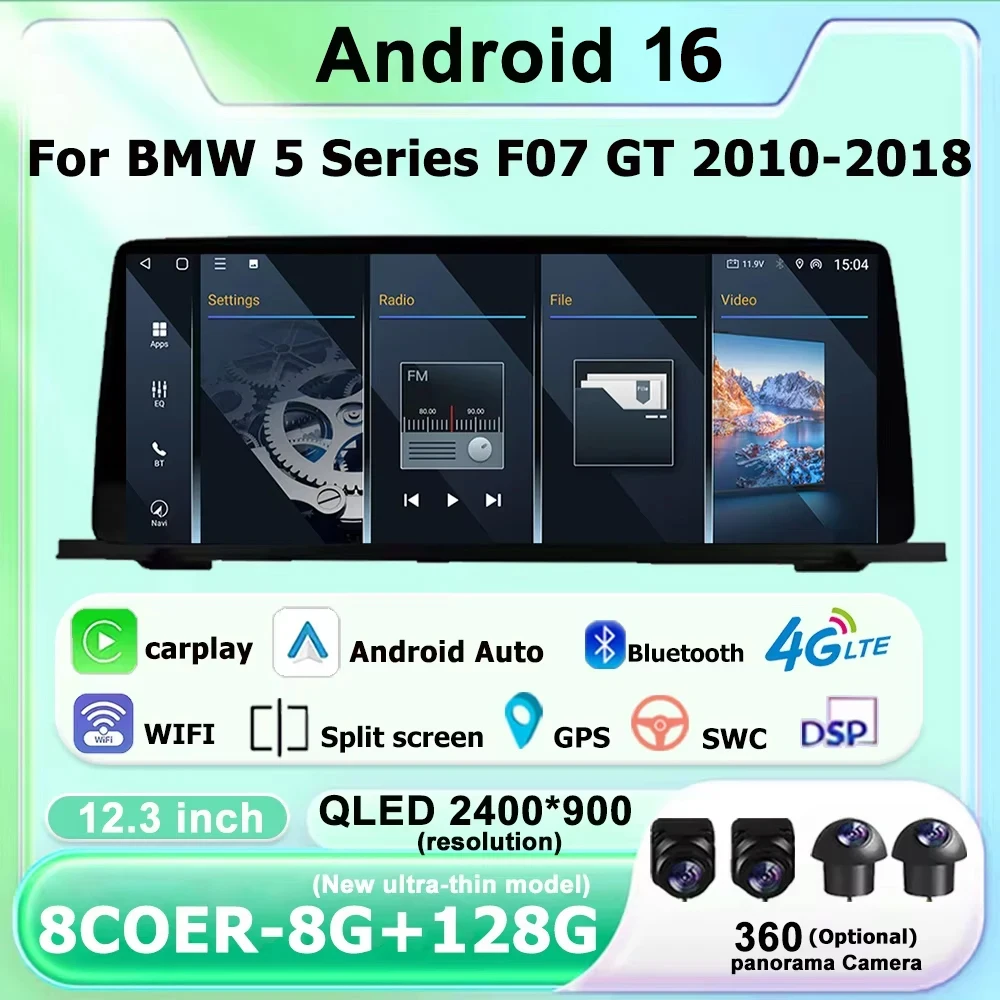 Wireless Carplay For BMW 5 Series F07 GT 2010-2018 CIC NBT System Android 16 Car Radio Multimedia Player DSP Stereo GPS 4G WiFi