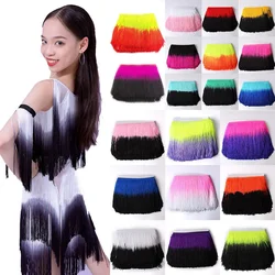 20CM Gradient Trim Tassel Fringe Encrypted Double-Color Ribbon Polyerter Dance Costume Latin Dress Curtain Stage Lace DIY Craft