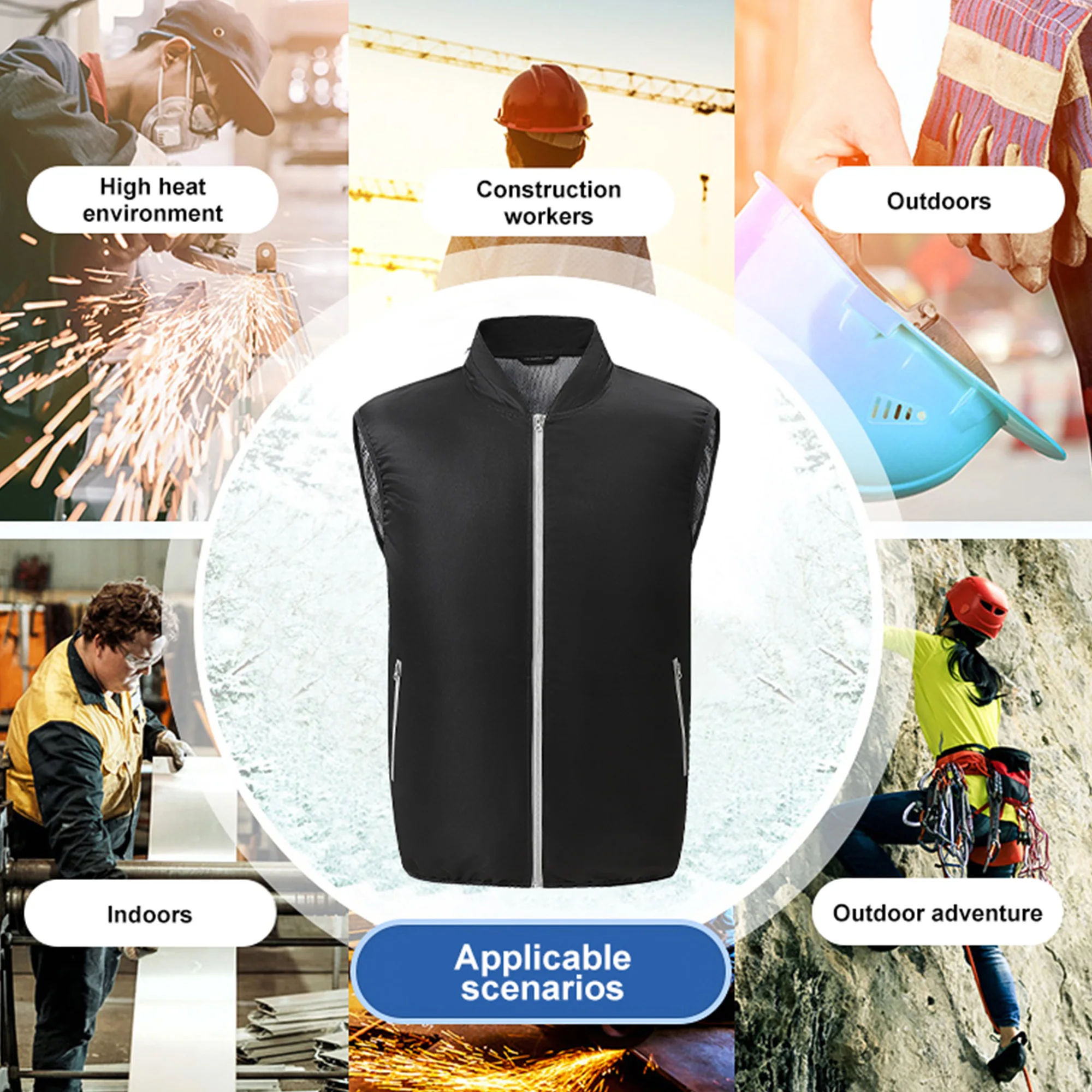 Cool Vest Elektrische Ventilator Vest Koelventilator Vest Met Airconditioning Kleding Wandelen Koeling 13 Uur Hoge Temperatuur Werk Visvest