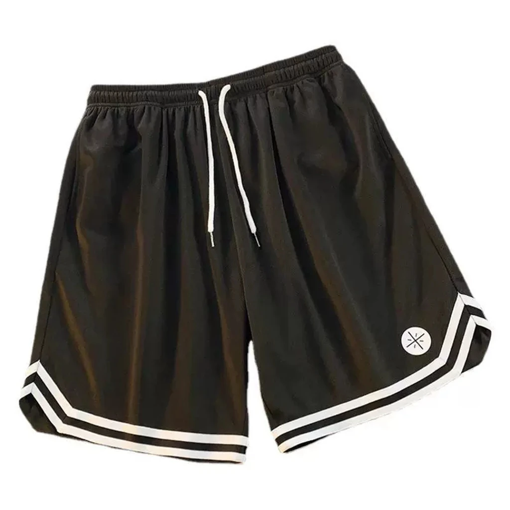 Men's thin casual quick drying ice silk shorts for wearing Track Field Loose Fit Lined Training Fitness Equipment Split Short