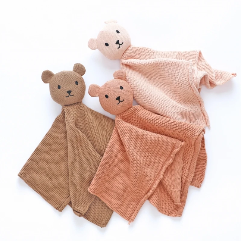 Làm Dịu Xoa Dịu Khăn Ngủ Búp Bê Cotton Thoải Mái Chăn Ninh Chăn Họa Tiết Gấu Dễ Thương Rung Đồ Chơi Ngủ Mới Trang Sức Giọt