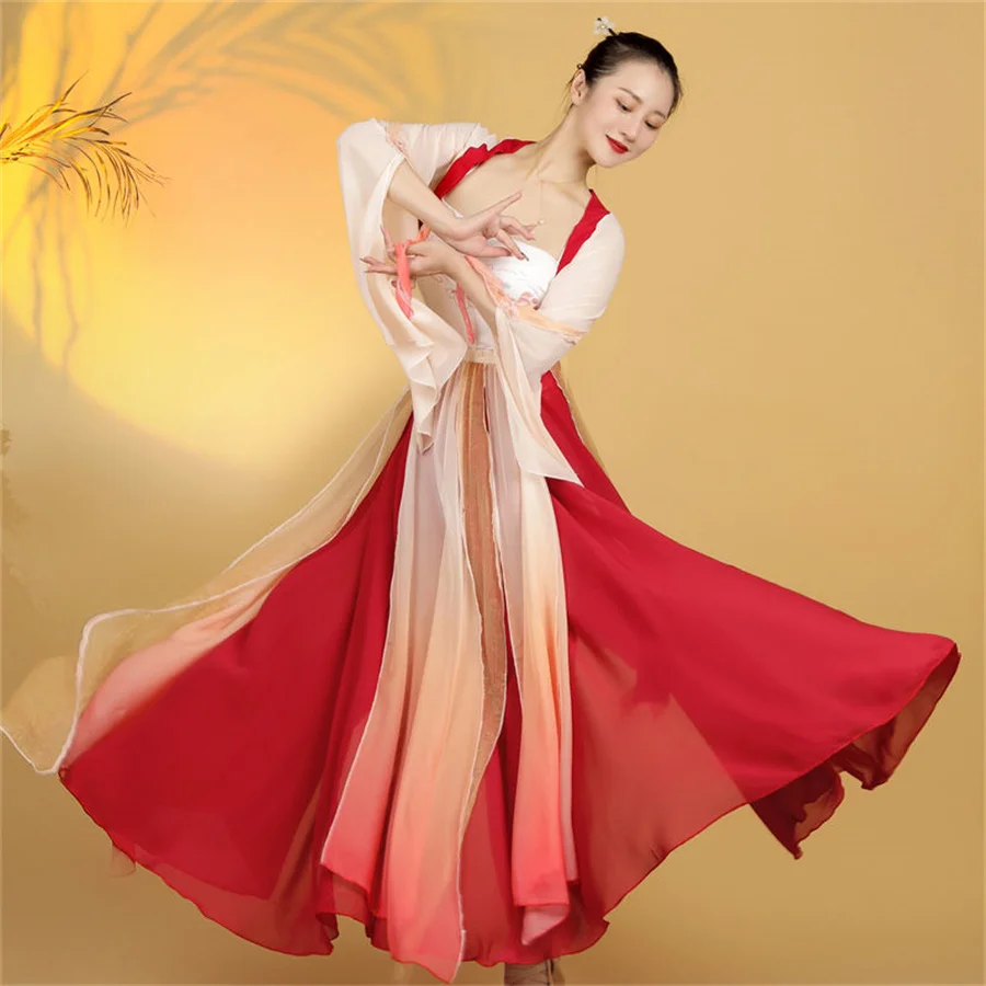 Immagine 6: Costumi di performance di ballerini classici da donna abiti da ballo di pratica oversize Abito da ballo popolare in stile cinese taglie forti