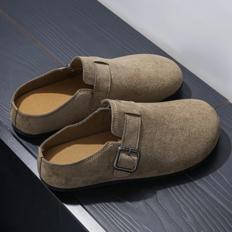 

Женские летние модные сабо с закрытым носком на толстом каблуке, с мягкой деревянной подошвой, китайского производства