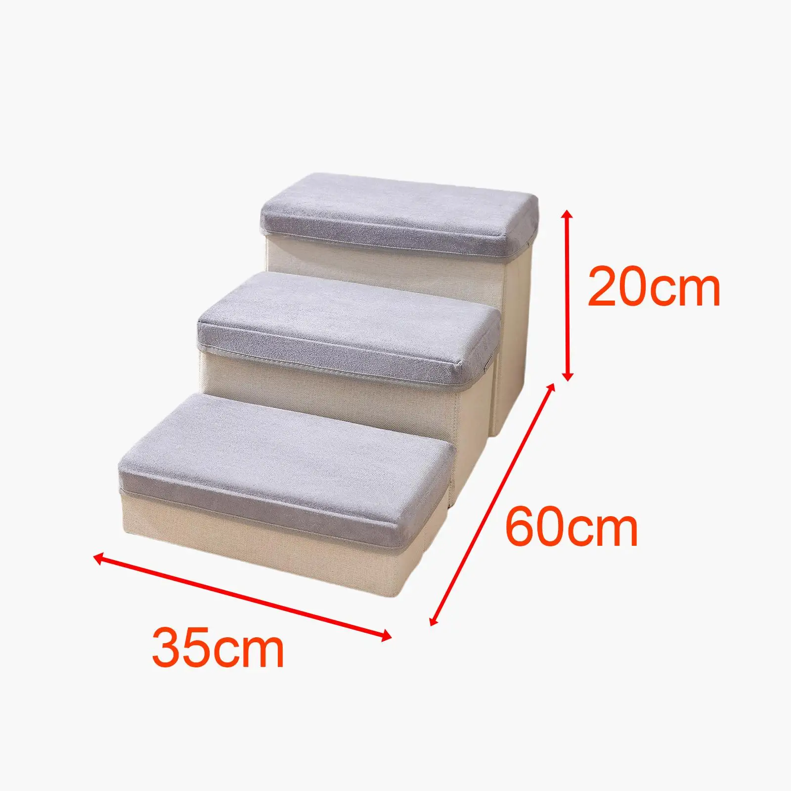 Pet Dog Stairs Cat Ladder Extra Wide Breathable Washable Cover Anti Slip Portable Steps for Dogs Climbing Puppy Indoor Home