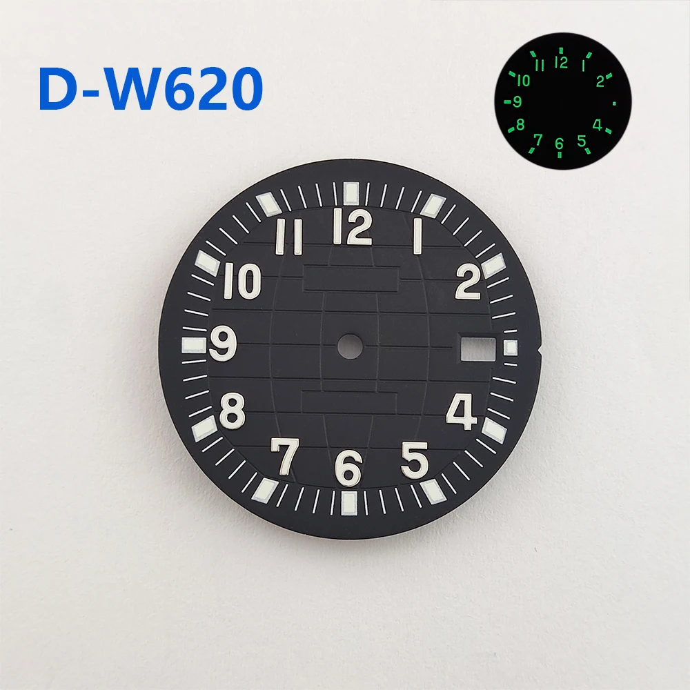 nh35 dial 31.5mm Green Luminous Single Calendar Dial Custom logo Suitable for NH35/36 Movement Watch Parts Replacement Dial