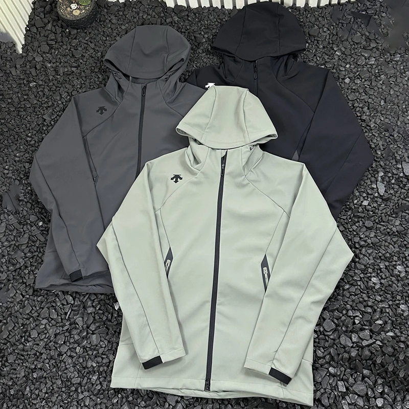 Classic Hooded Soft Shell Sports Jacket Stand Collar Long Sleeve Men's Jacket 2026 Autumn New Style DESCENTE