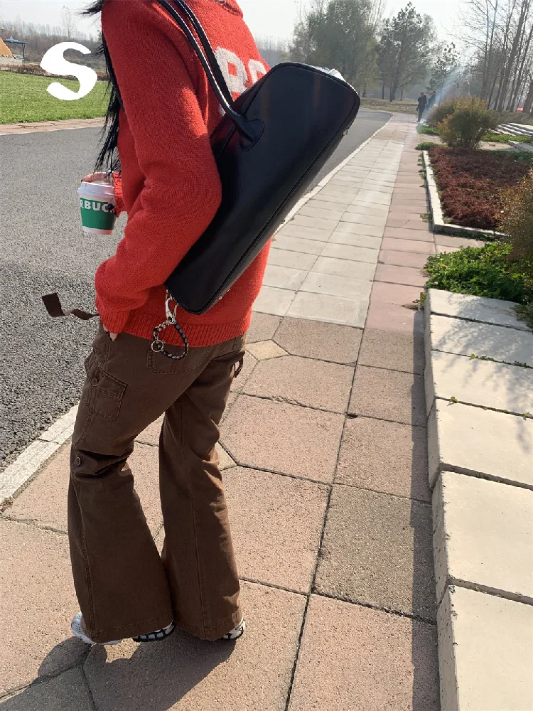 

Fottsfotts Retro Large Capaci Single oulder Underarm Bag Simple High-End Texture Big Bag Trendy Design Rectangular ape