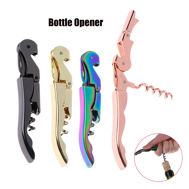 Stainless Steel Wine Opener Double Hinge Professional Waiter Beer Bottle Opener For Restaurant Waiters Or Bartenders