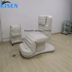 Modern 3 motors milking massage lift table de professional electric eyelash facial SPA cosmetic white beauty salon bed